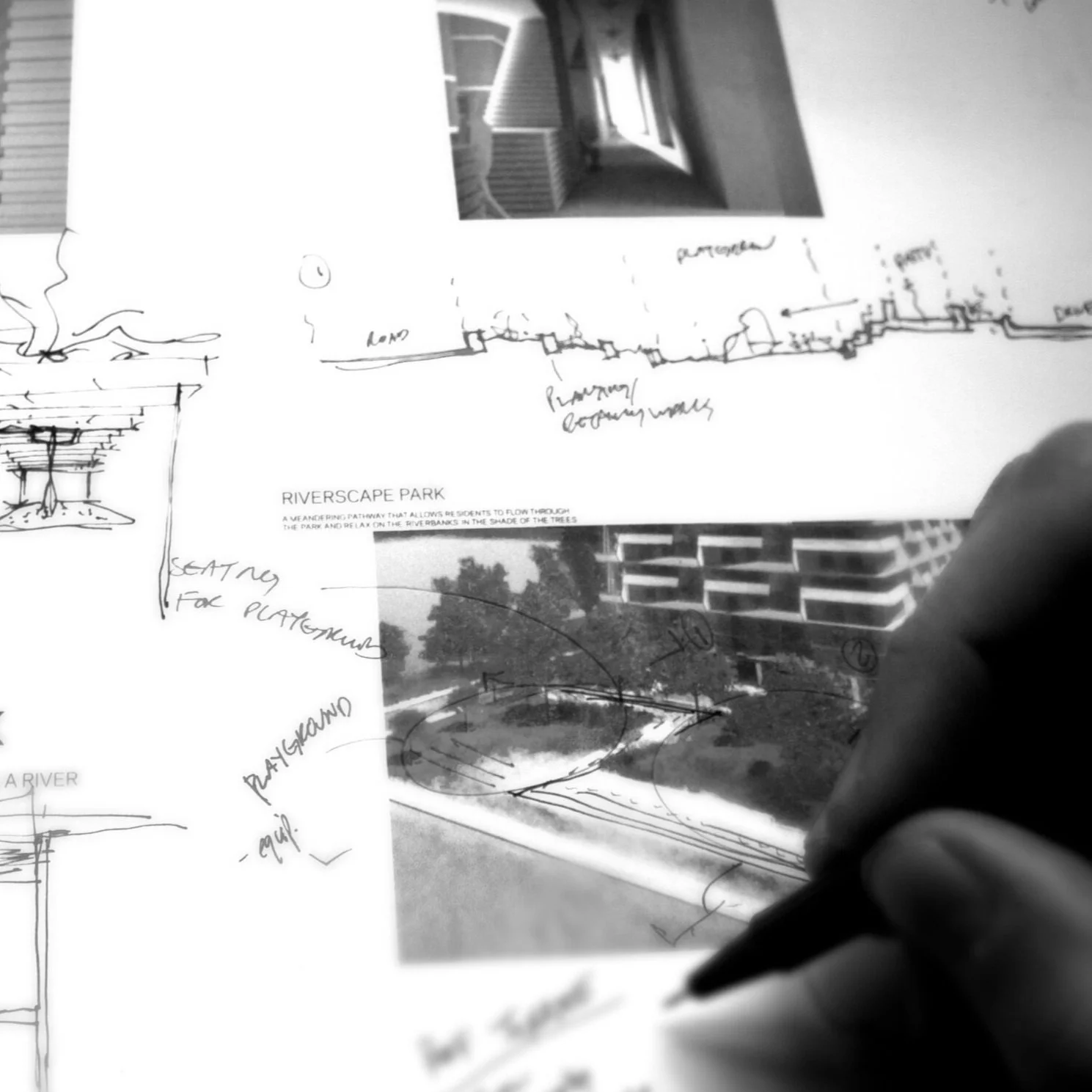 Architectural sketching published by Nash Waters Architecture